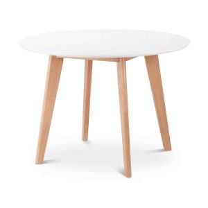 Rounded wooden table