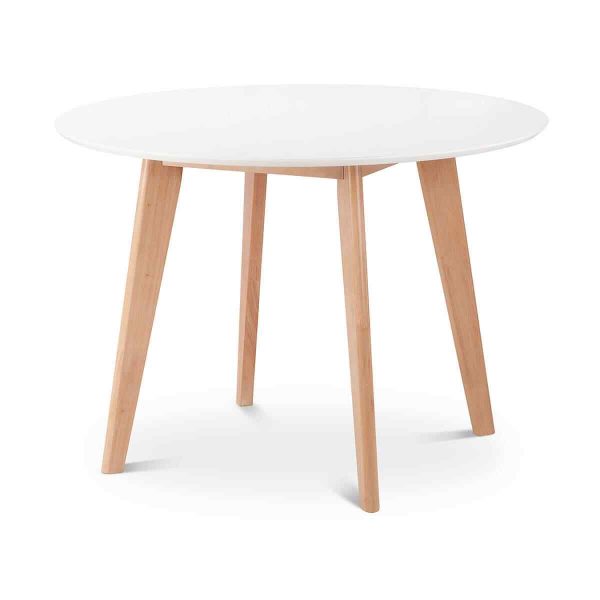 Rounded wooden table
