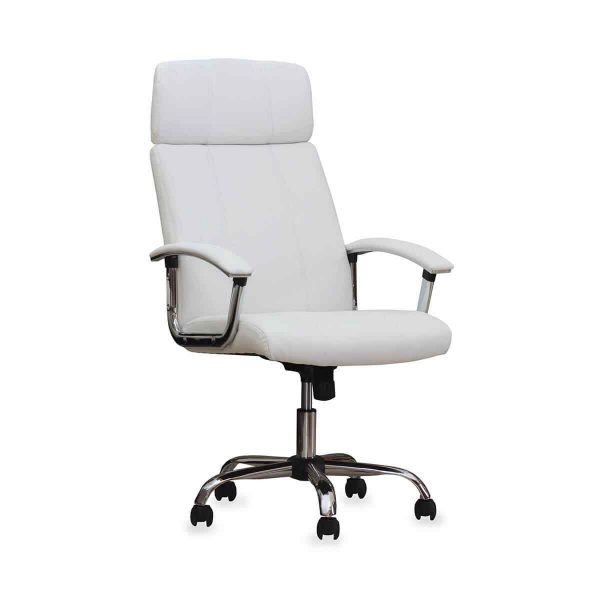 White leather office chair